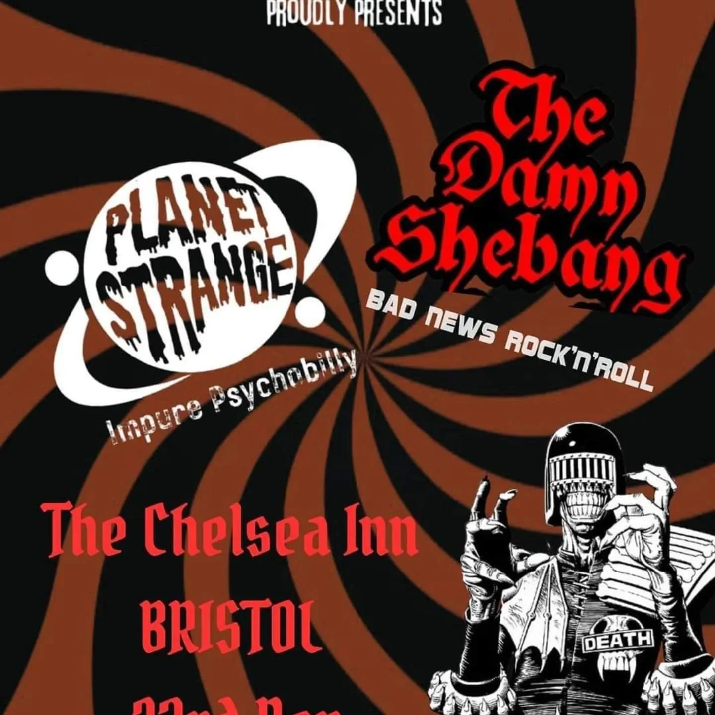 We're stepping in last minute to play with the Damn Shebang at the Chelsea Inn, Bristol on Saturday. Should be a blast
