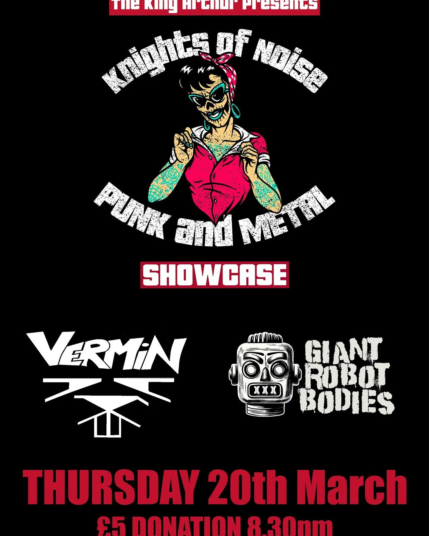 Next Thursday at the King Arthur, Glastonbury with the Mighty Vermin. See you all there!