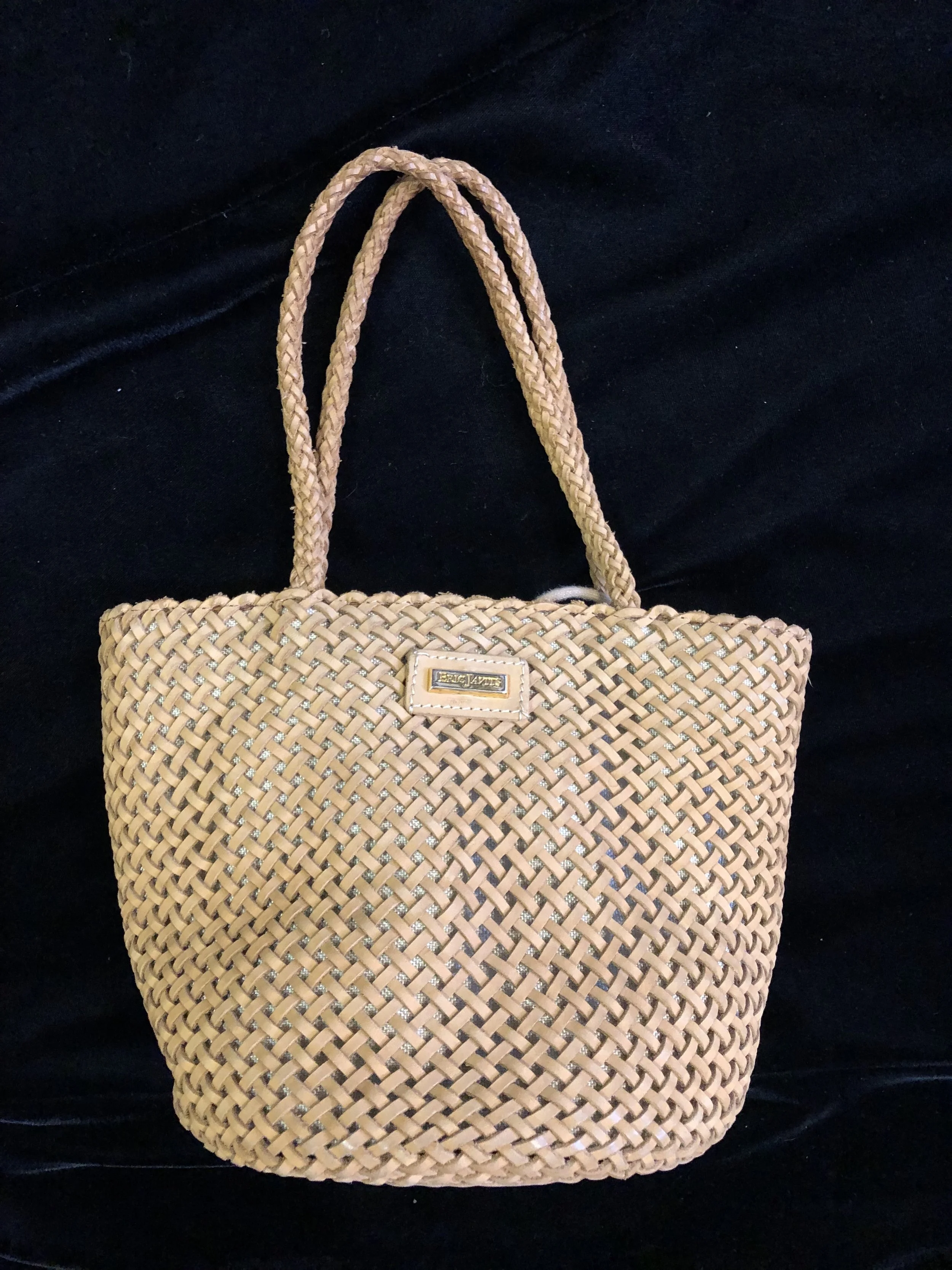 Eric Javitz Woven Leather Bucket Bag 
