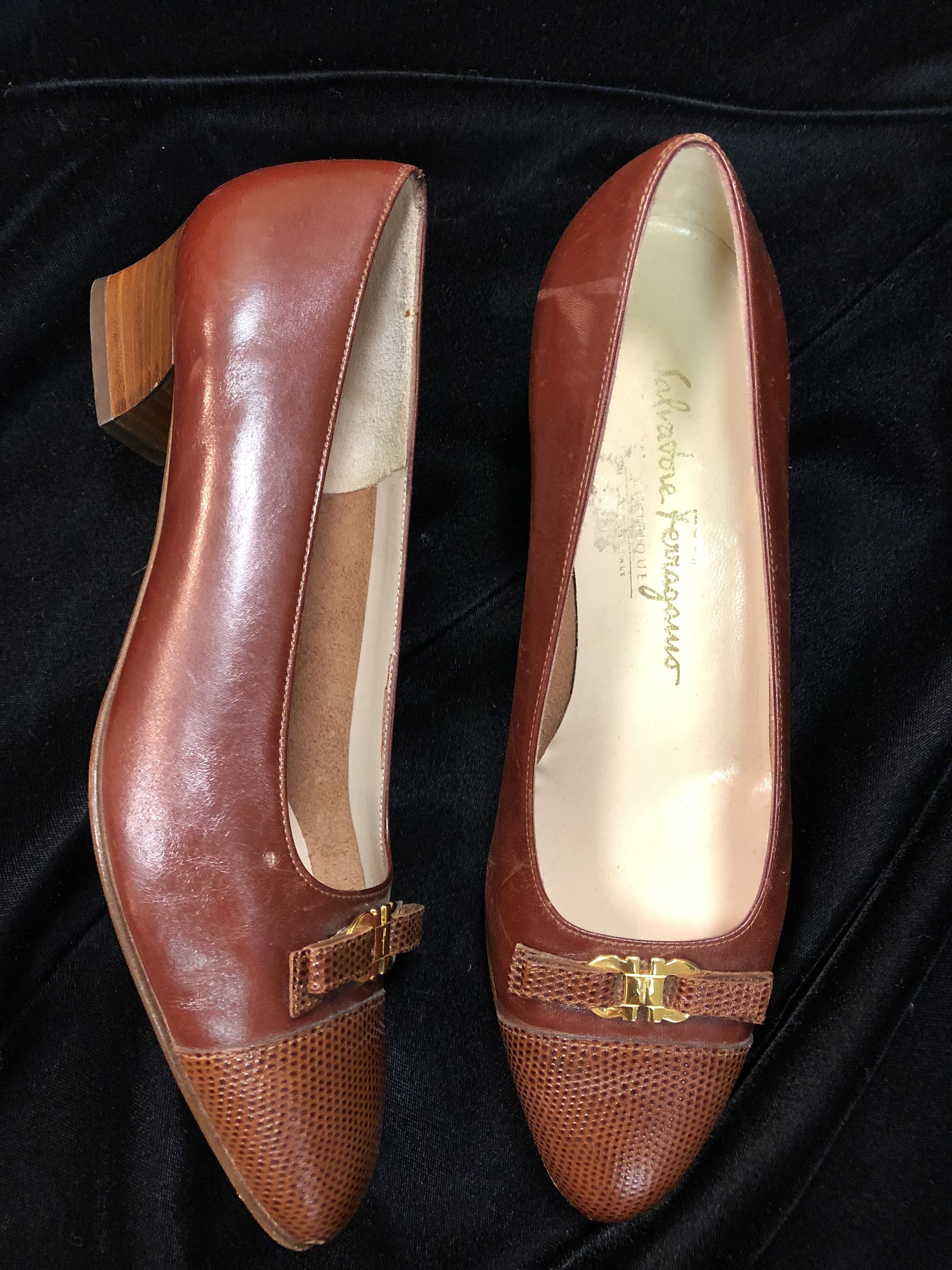 Salvatore Ferragamo Vintage Brown Pumps 