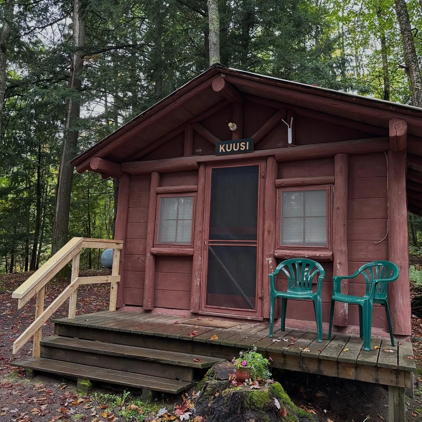 Did you know Kuusi has multiple meanings in Finnish? The most common is &ldquo;six&rdquo; but it can also mean &ldquo;spruce&rdquo; or &ldquo;fir.&rdquo; A fitting name for a little cabin in the woods of the Upper Peninsula. manninenscabins.com #kuus