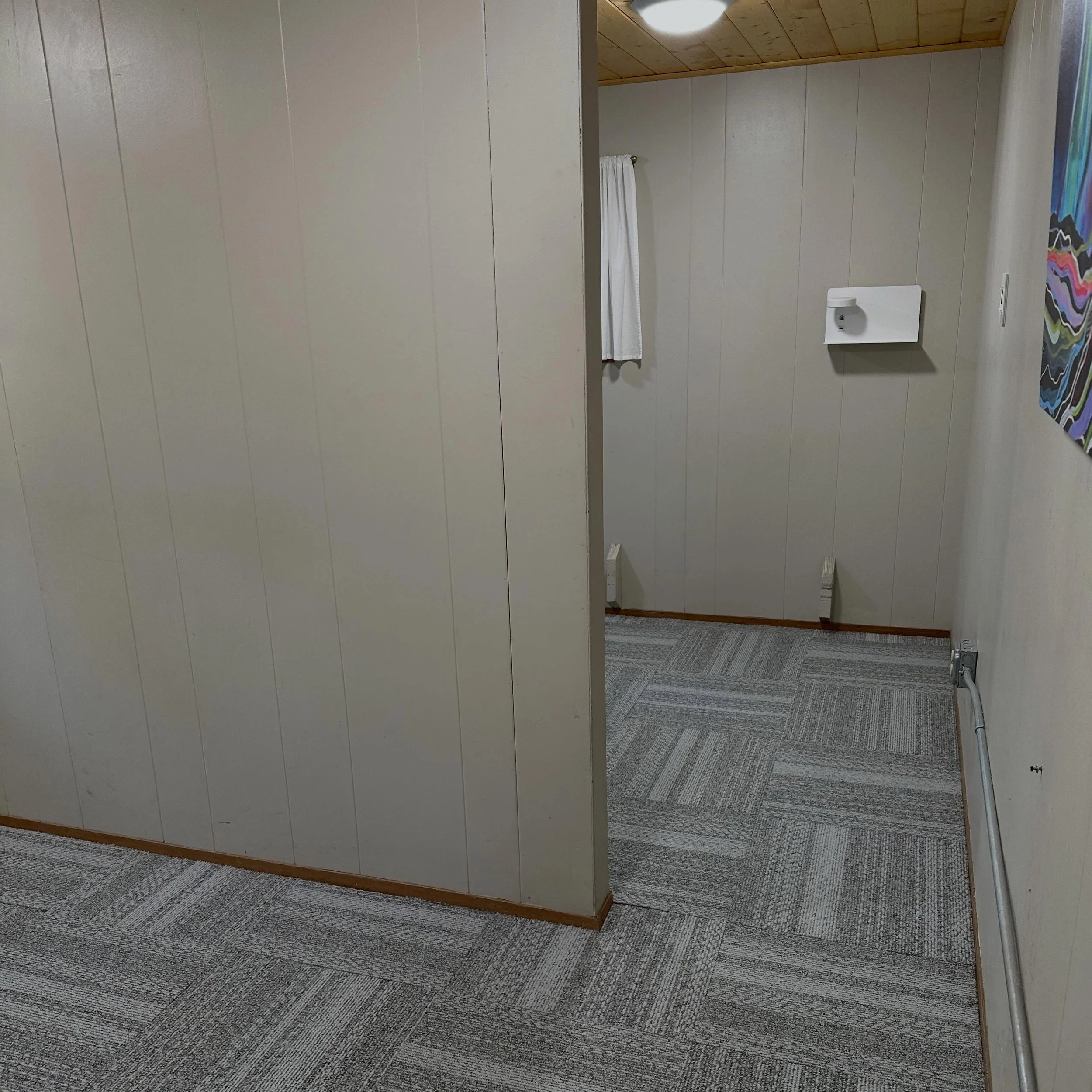 Another upgrade for the Seitsem&auml;n (No. 7) cabin. manninenscabins.com #flor #carpetsquares #somethingdifferent #otterlakelife #manninenscabins