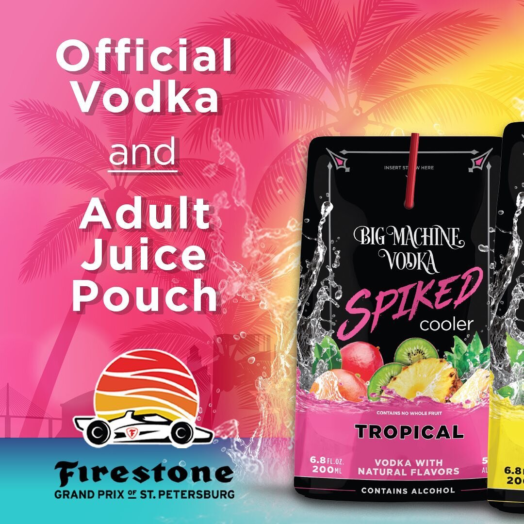 Big Machine Vodka and Spiked Coolers are proud sponsors of the IndyCar season opening race in St. Pete. 

Find us anywhere alcohol is sold at the track, and visit our booth to score yourself merch and taste all our flavors! We&rsquo;ll be available s