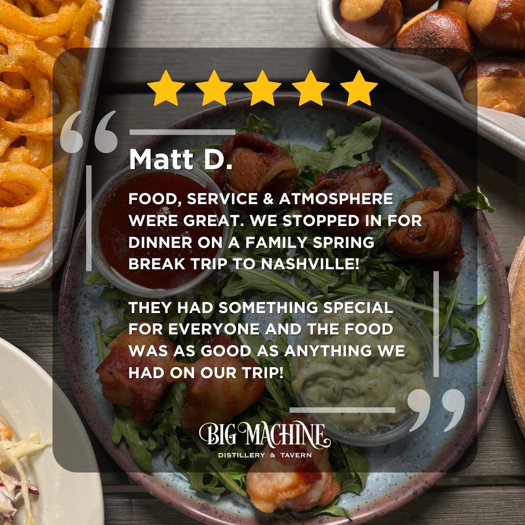 😳Thank you Matt! Glad you enjoyed some Big Machine Tavern on your trip!

🏷️
#food #foodies #yelp #foodreviews #nashvillefood #springbreak