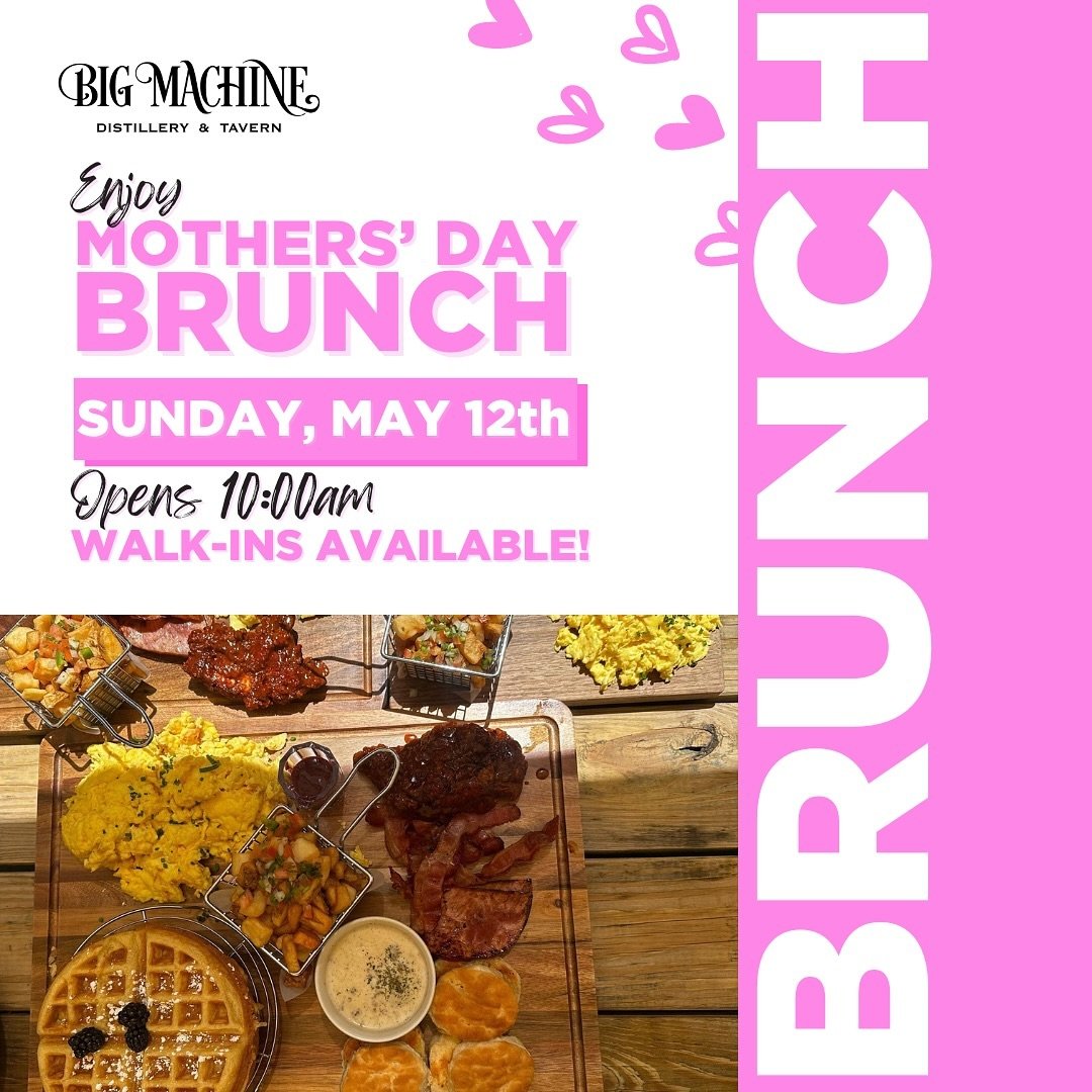 👀We are Accepting Walk-Ins Tomorrow for Mother&rsquo;s Day!

💕Make your mother feel special this Mother&rsquo;s Day and Come to Big Machine Tavern to get her our Award Winning Brunch

🏷️
#mothersday #mothersdaynashville #nashvilletn #berryhill #na