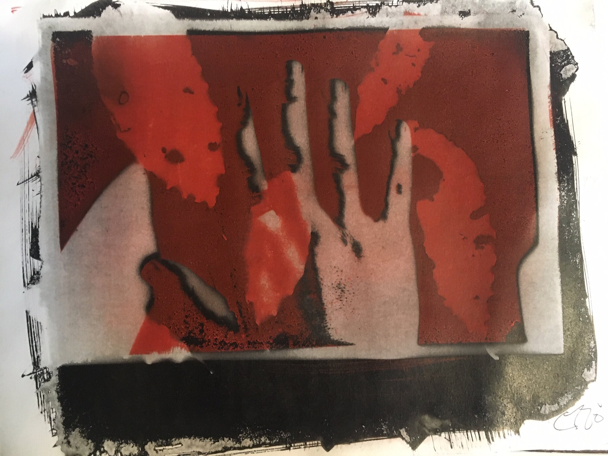 Hands &amp; Leaves - Gum Bichromate