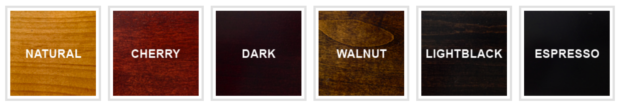 Leg stain options.
