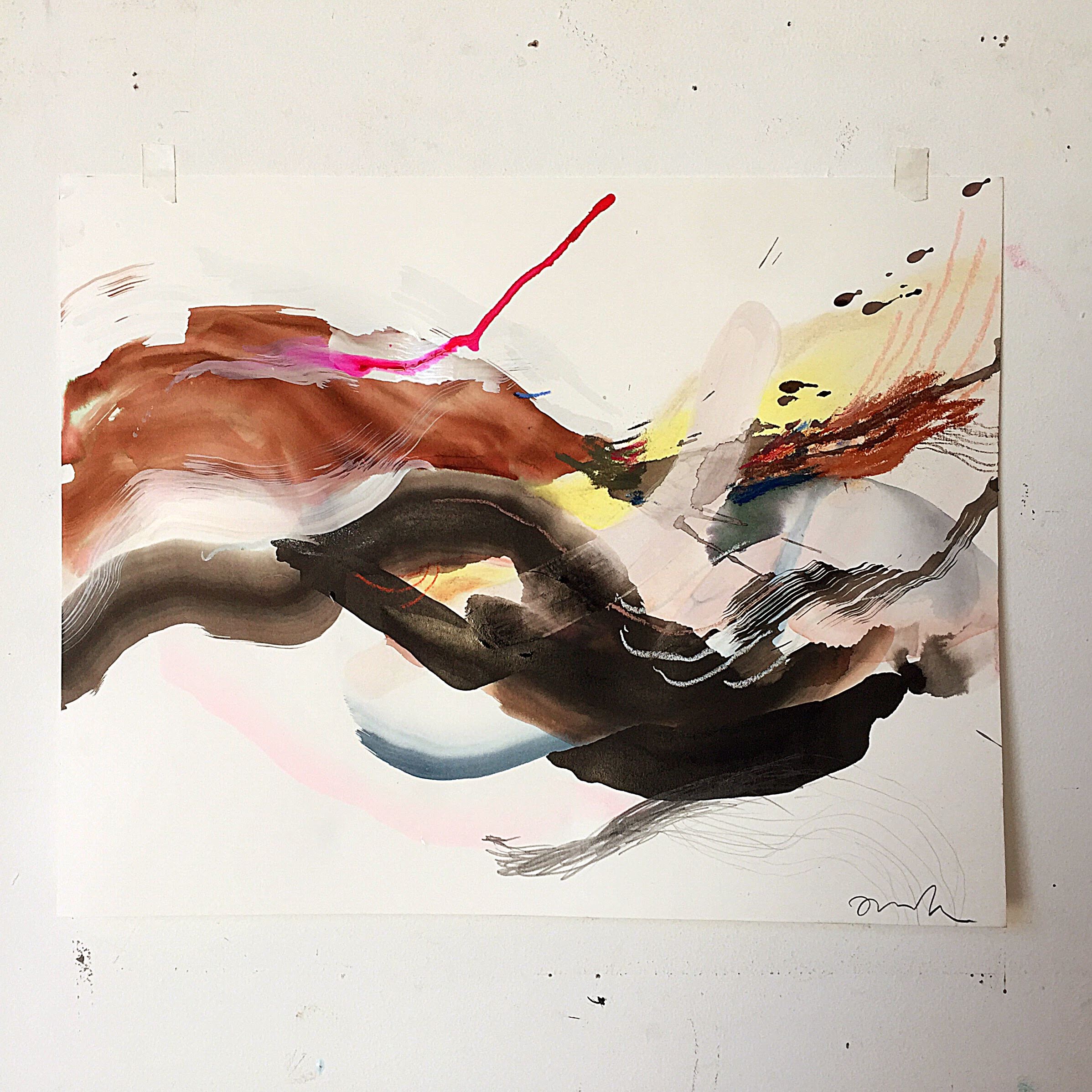 The irony of needing a grounding force in order to fly. 11 x 14 inches
