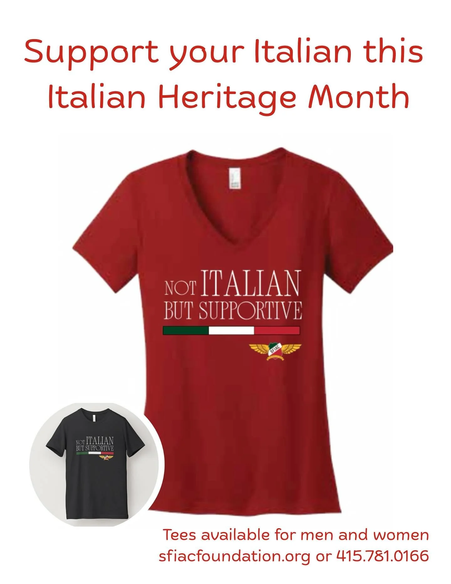 Get 🇮🇹🇮🇹🇮🇹PARADE READY  Shop the @sfiac_foundation 415.781.0166