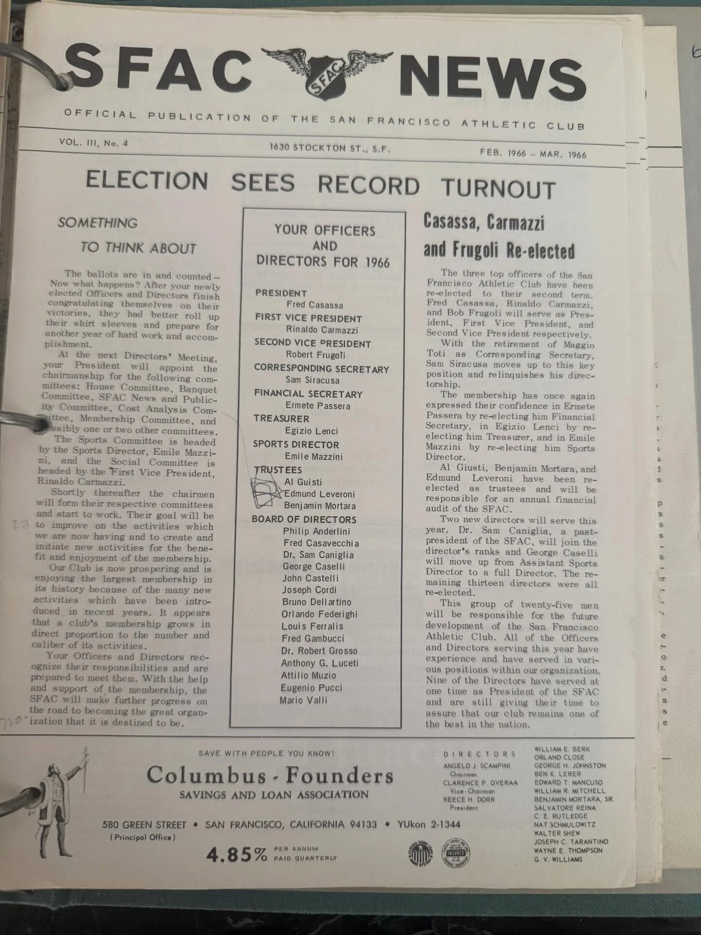 SFIAC news March 1966.