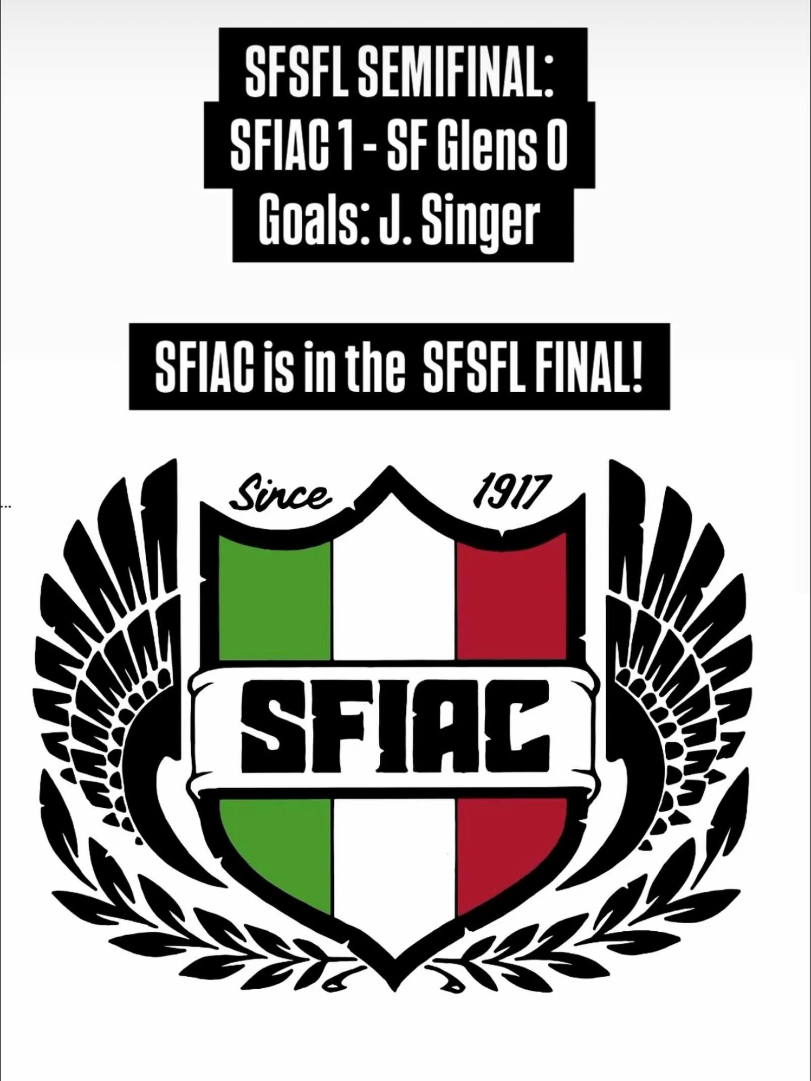 Congratulations!!! Finals Sunday ⚽️⚽️