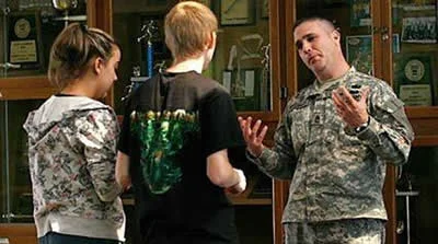 THE PENTAGON PRACTICES ITS LYING IN COMPLAINT ABOUT MILITARY RECRUITERS BEING BARRED FROM PUBLIC SCHOOLS