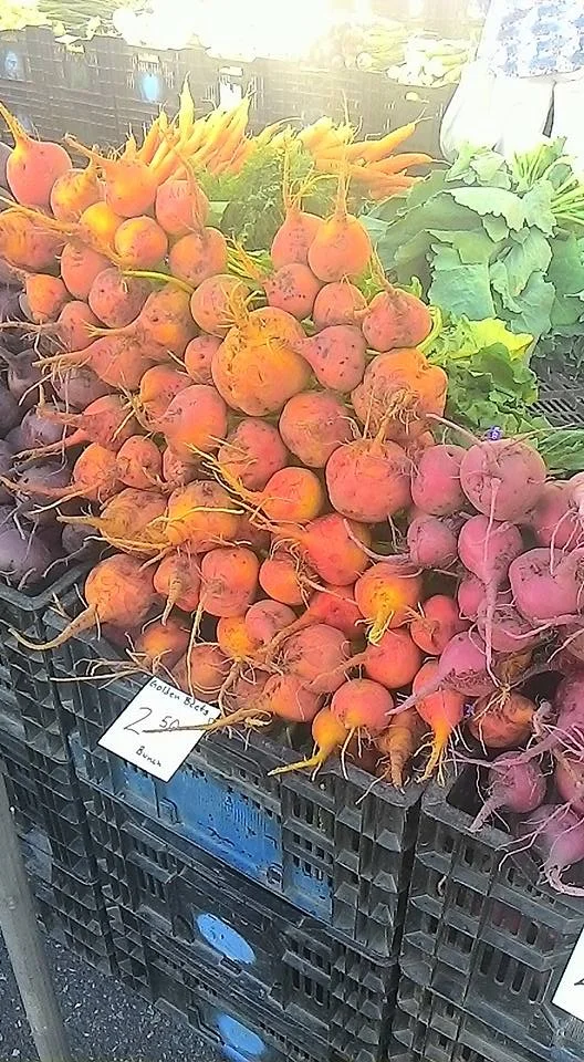 Yellow Beets and Cherry Salad