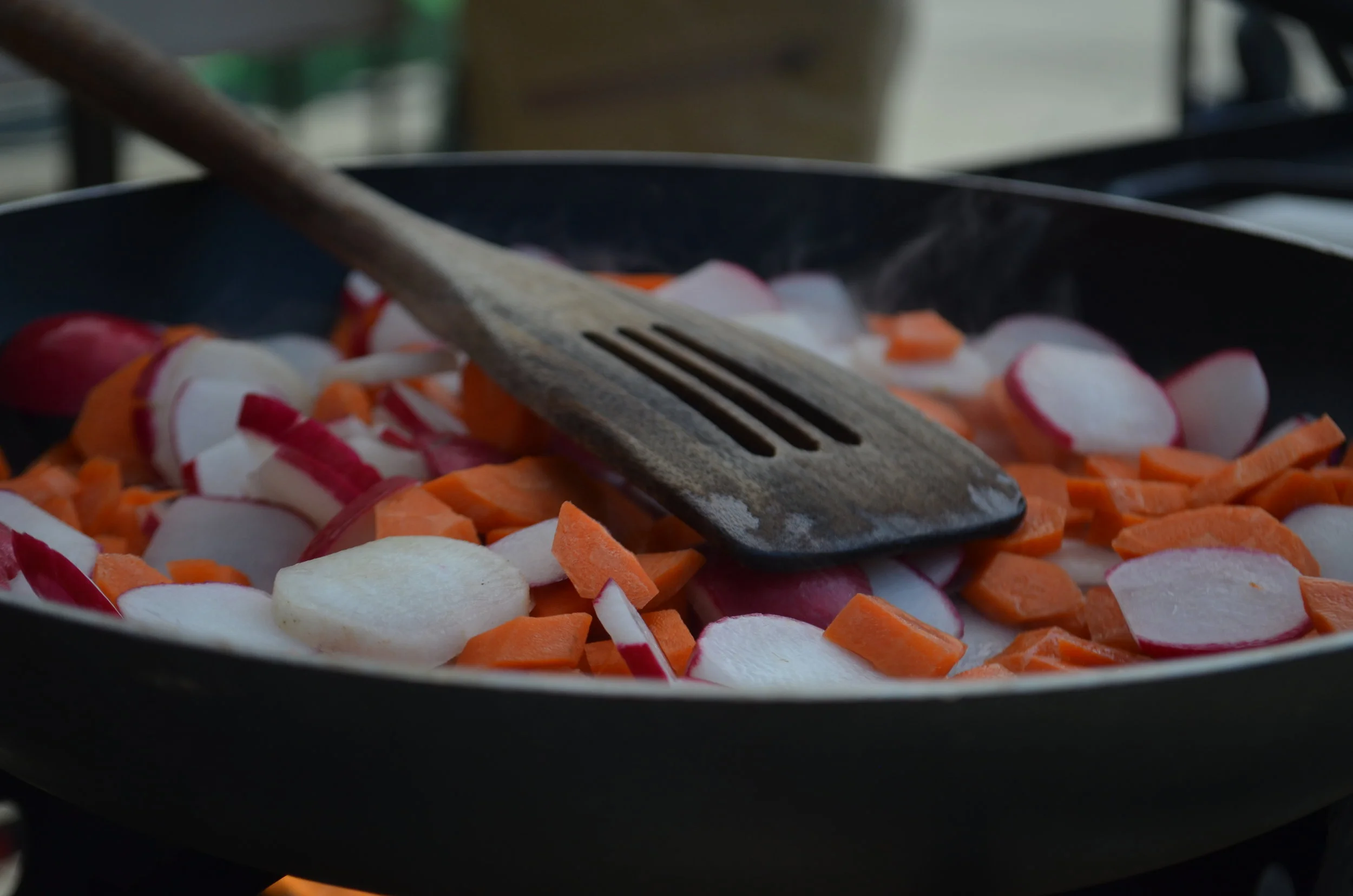 Radish, Carrot, and Edamame Stir-Fry