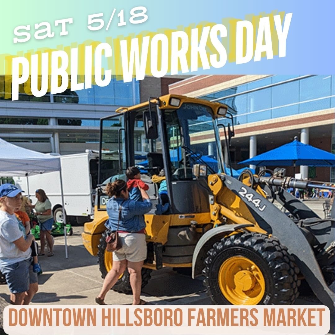 Ok, who's excited for #publicworksday tomorrow at Hillsboro Farmers Market on the Plaza? Share this fun event with parents of curious kids and come learn about what it takes to run a city! There will be educational and interactive activities put on b