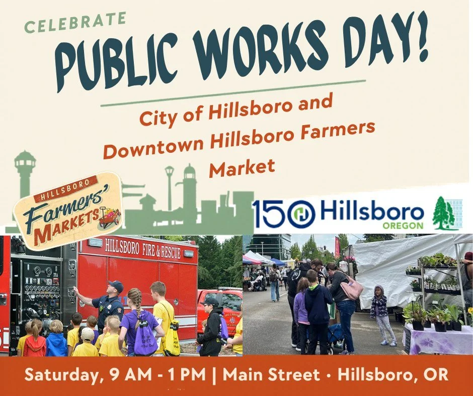 🚧 Grab your hard hat and join the celebration! 🚧

The City of Hillsboro Parks &amp; Recreation, Water, and Public Works departments invite the community to celebrate the 15th Annual Public Works Day on the Plaza&mdash;a fun, hands-on way to learn h