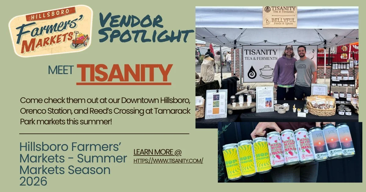Vendor Spotlight: 

Tisanity was born from a passion for tea, garden-grown herbs, and the creative possibilities of natural brewing. They craft 100% natural, non-alcoholic beverages that are both flavorful and functional&mdash;designed to pair beauti