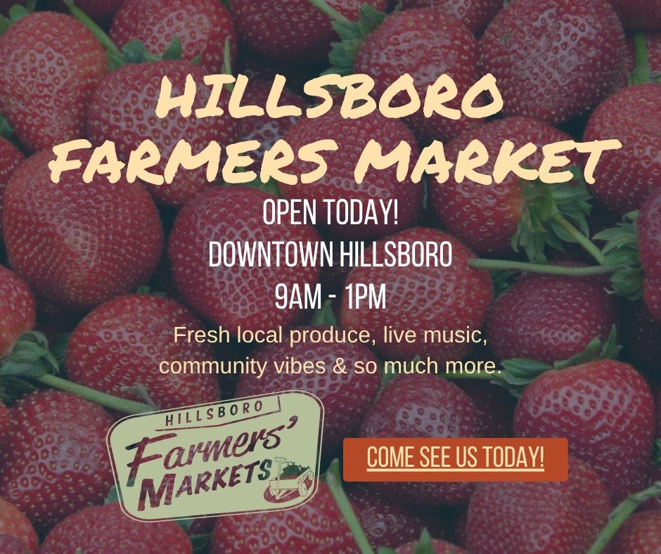 Join us this weekend at the Hillsboro Farmers' Markets! 

This Saturday at the Hillsboro Downtown Market, enjoy live music from London to Liverpool as they bring the sounds of the British Invasion from 10 a.m. to noon in the promenade near the courth