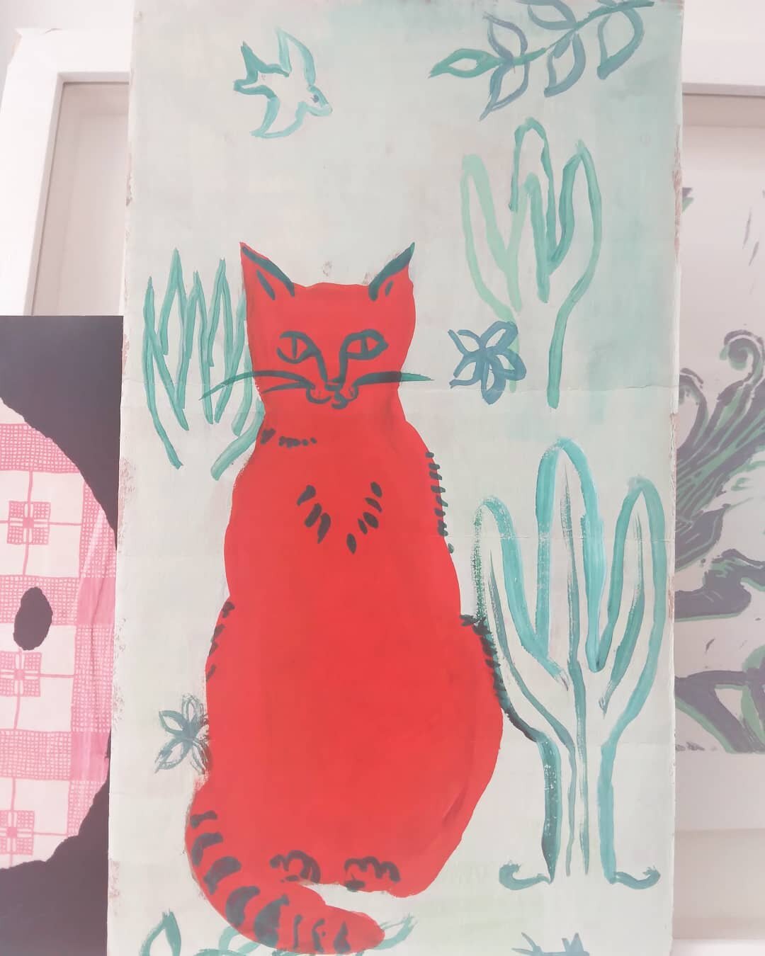 This handsome pimento Mexican cat painted by my lovely pal @mimia29 arrived in the post today. What a lovely surprise! Can't beat a bit of post, especially when it's as beautiful as this.