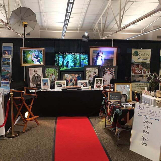 Our booth at the Bloomington Bridal Expo is officially dialed and we are about to go live! If you&rsquo;re braving the cold weather to come out, come find us on the 2nd floor! 💛👁