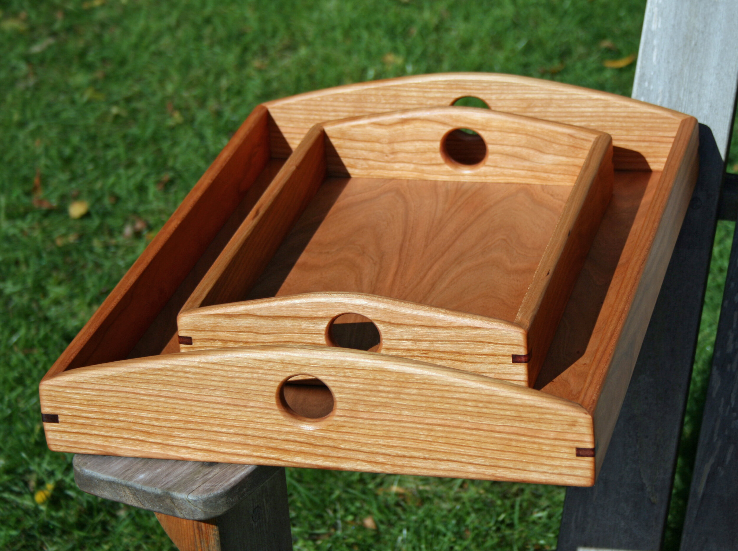 Cherry wood serving tray