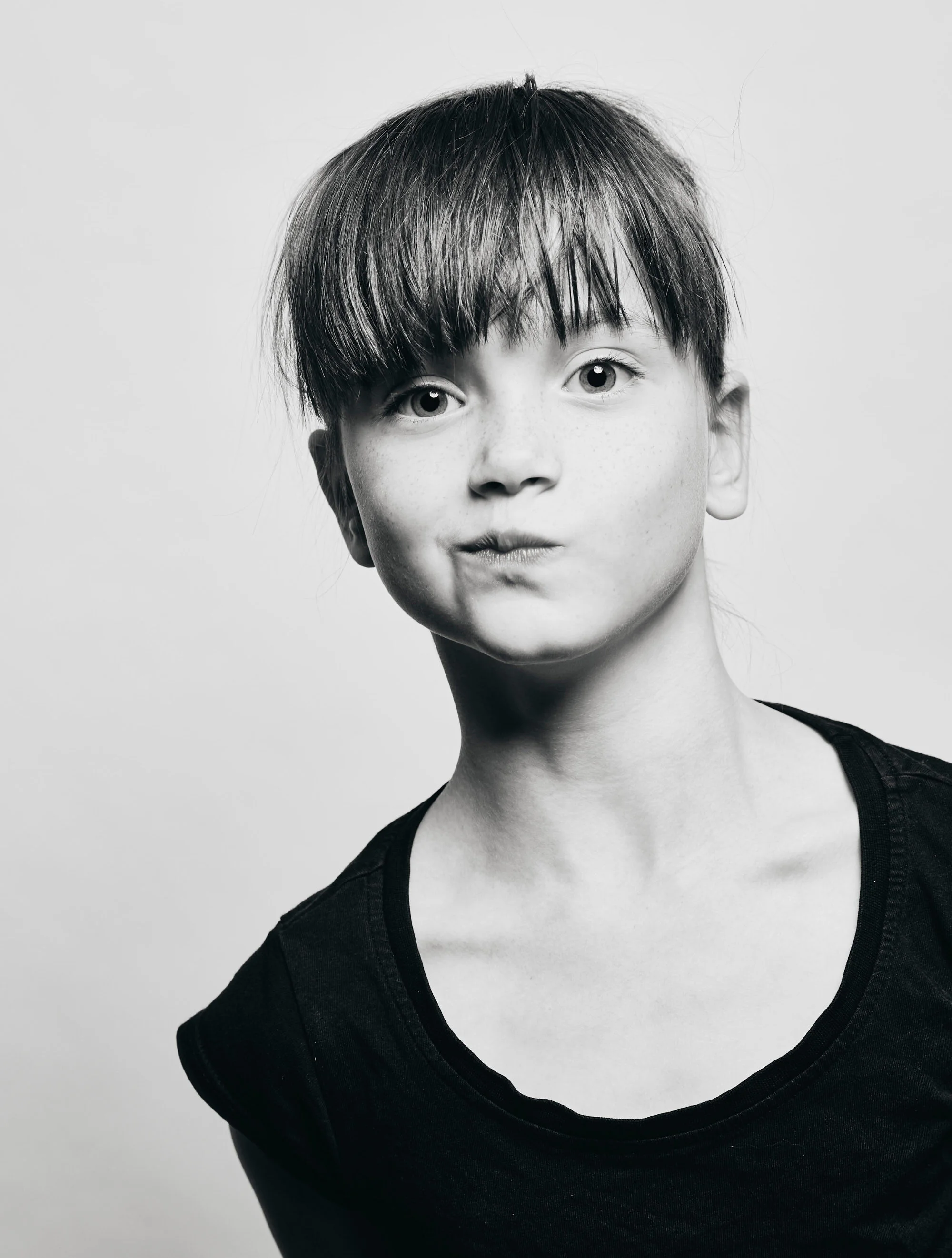 black and white photography of female youth. confident. Sydney kids photography. Personality