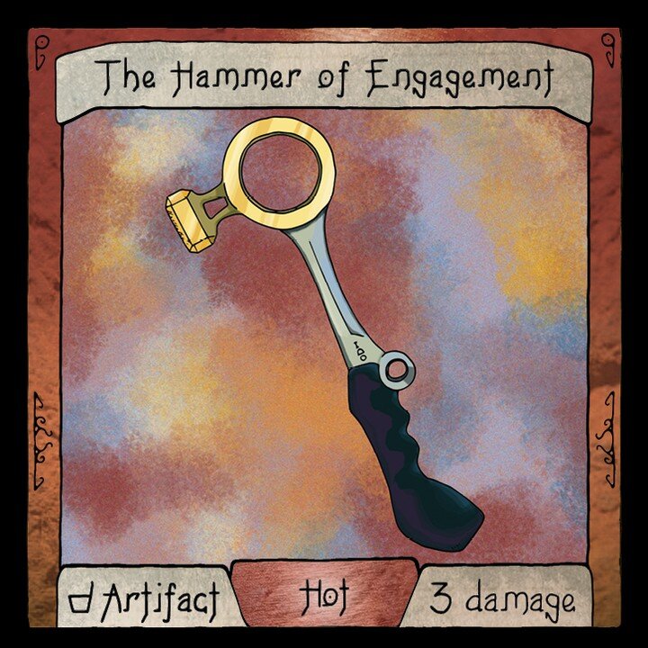 It leaves a permanent ring on whoever it connects with.

#hammer #potionslingers #tabletopgames #tabletopgaming #boardgames #bgg #cardgame #cardgames #tabletopgame #cardgamesofinstagram #rings