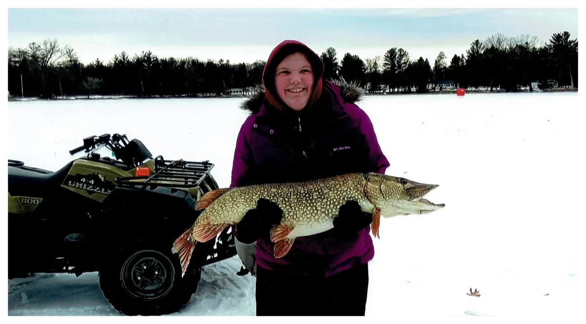 Youth Winner: Kylie Halverson; Burlington, WI - 43” Northern Pike on an Adams County Lake using a golden shiner