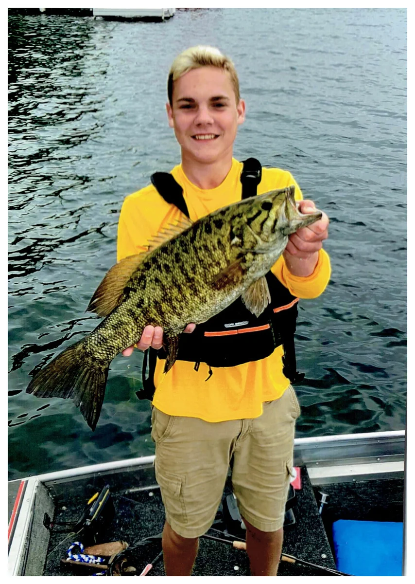 Youth Winner: Jackson Funderburg; Sycamore, IL - 23” Smallmouth Bass on Delavan Lake using a dropshot
