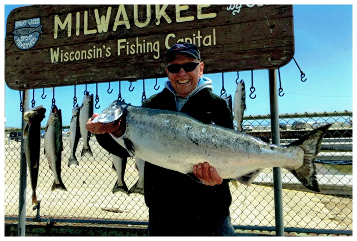 David Tess; Brookfield, WI - 35” Chinook Salmon on Lake Michigan using a J.J. Mack