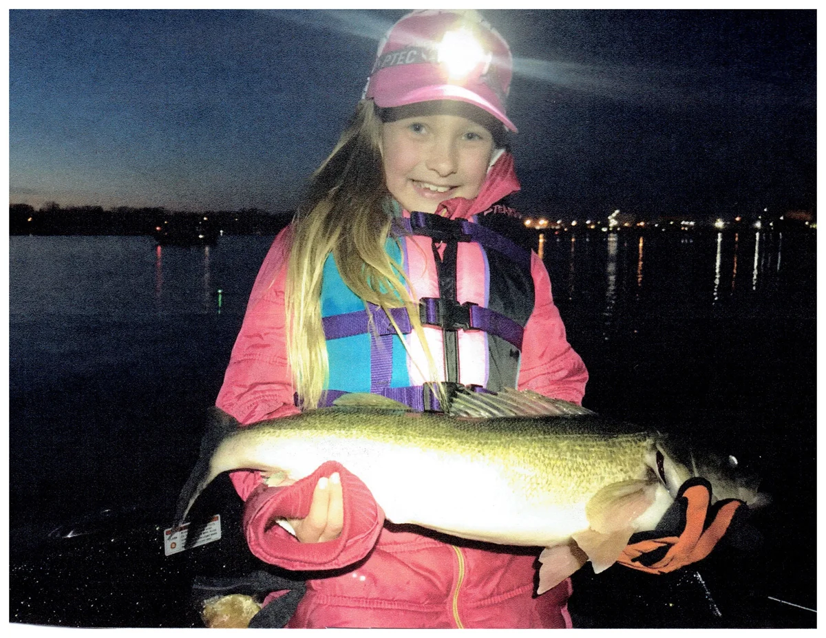 Youth Winner: Lilan McGregor; DePere, WI - 28” Walleye on the Fox River using a Flicker Shad