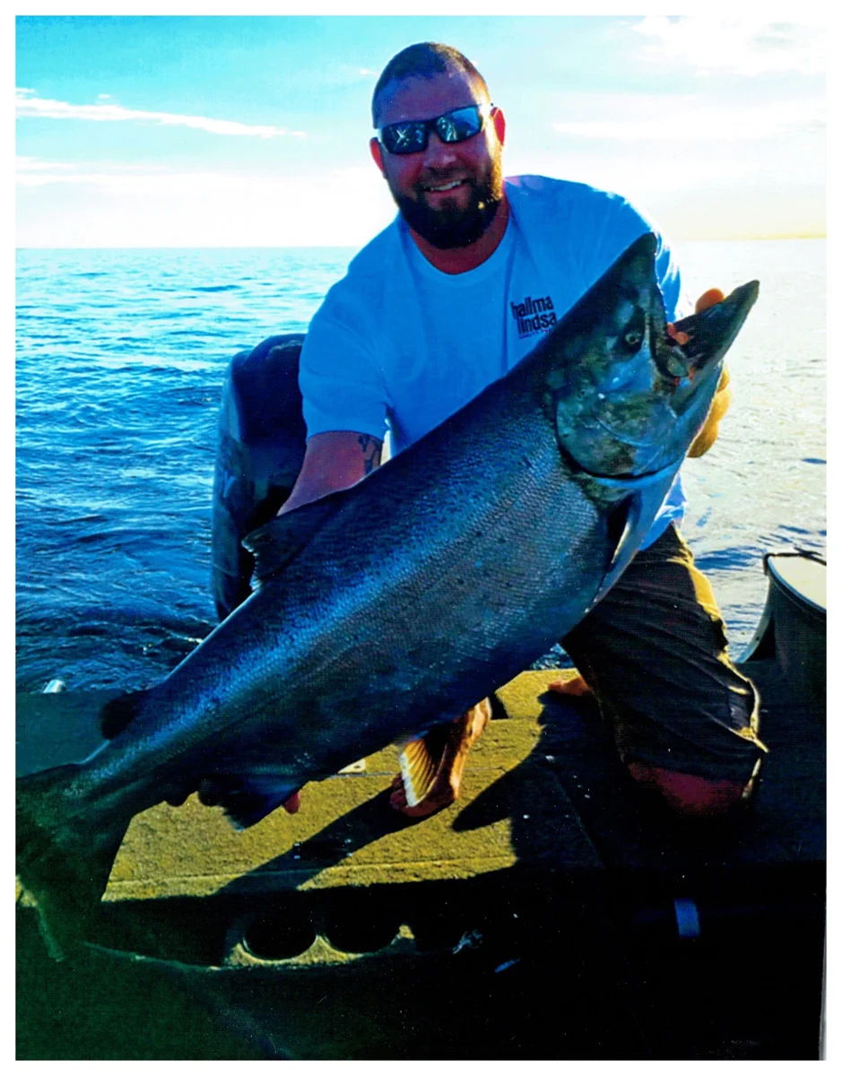 Dan LaFond; Manitowoc, WI - 4-” King Salmon on Lake Michigan using a Flasher / Fly