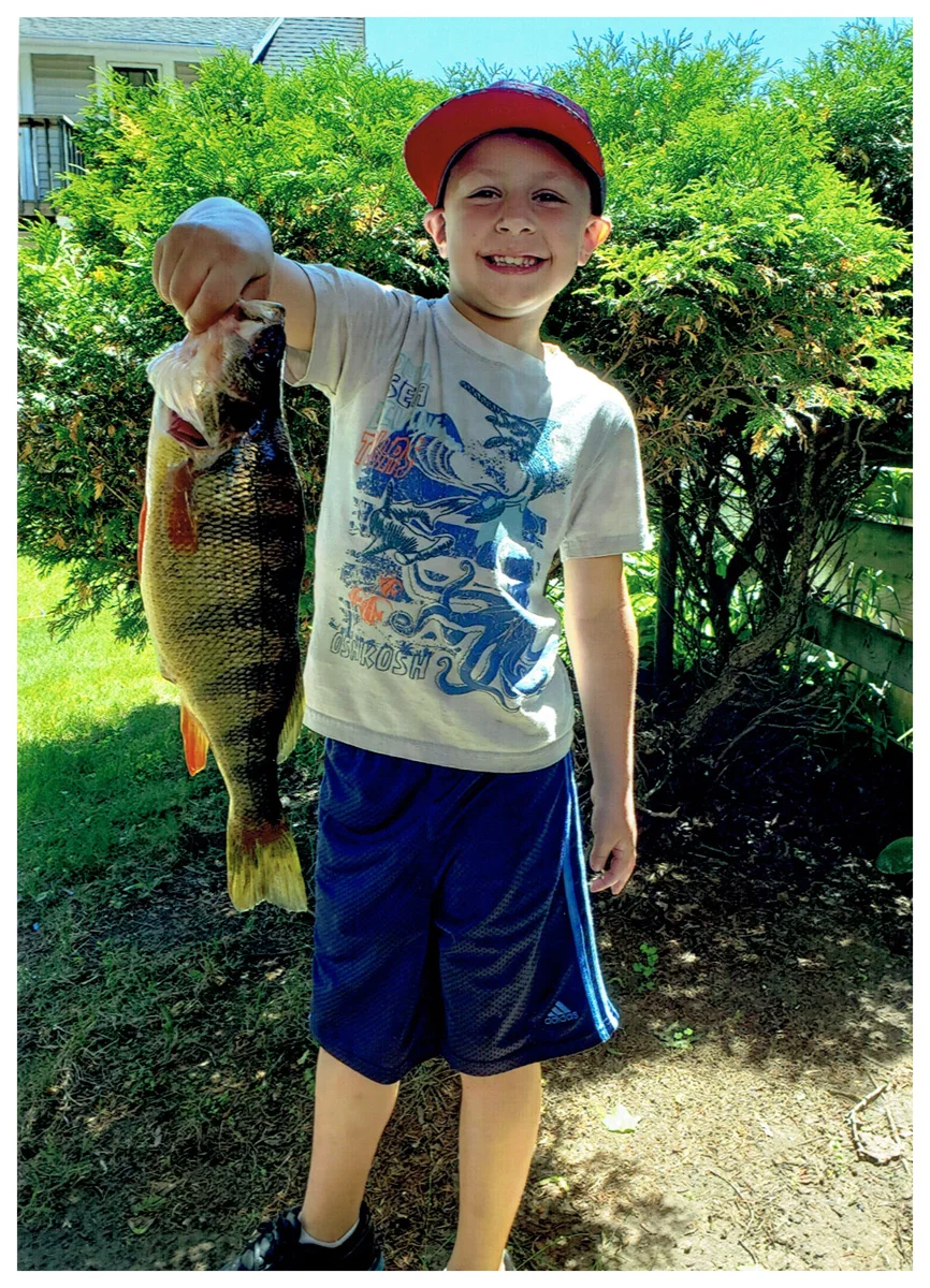 Youth Winner: Kellan Hansen; Two Rivers, WI - 15” Perch on West Twin River using a crawler
