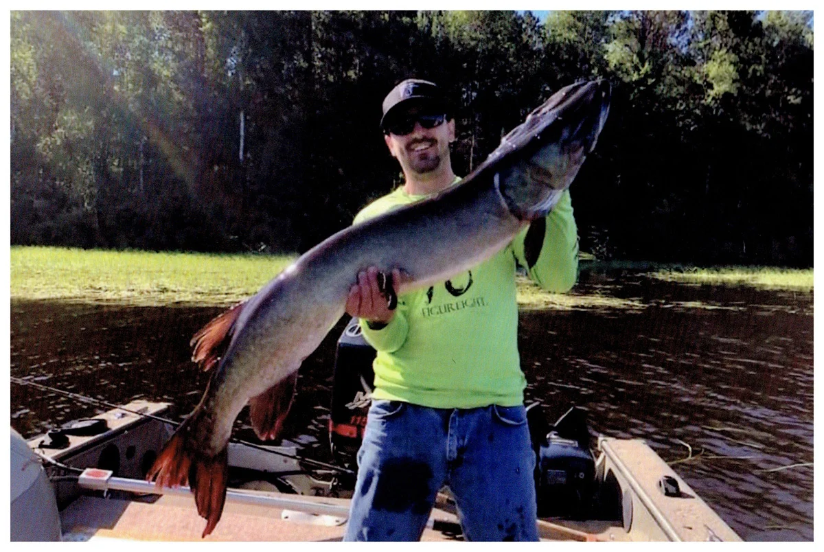 Jordan Wiggins; Lake in the Hills, IL - 51” Muskie in Wisconsin using a Poseidon