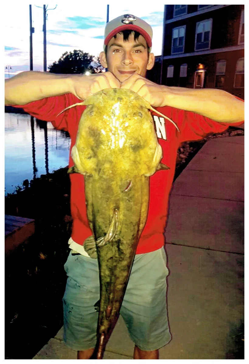 Alex Piotrowski; Green Bay, WI - 37” Flathead Catfish on the Fox River using a bullhead
