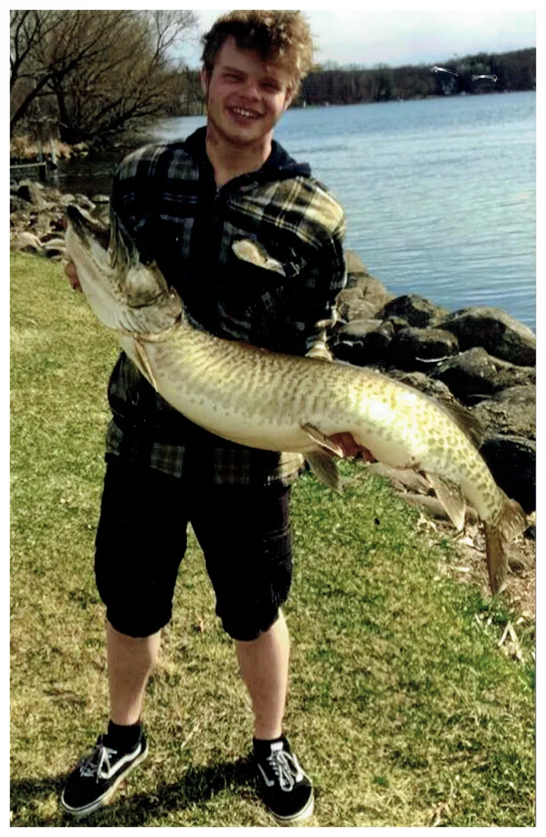 Youth Winner: Zavier Krueger; Fond du Lac, WI - 54 ½” Muskie on Big Green Lake using a spinner