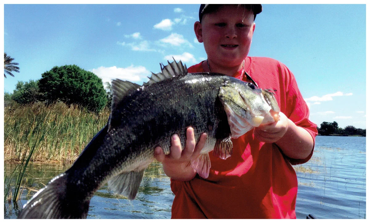 Youth Winner: Gunnar Barrett; North St. Paul, MN - 25” Largemouth Bass on Lake Winterset (Florida)