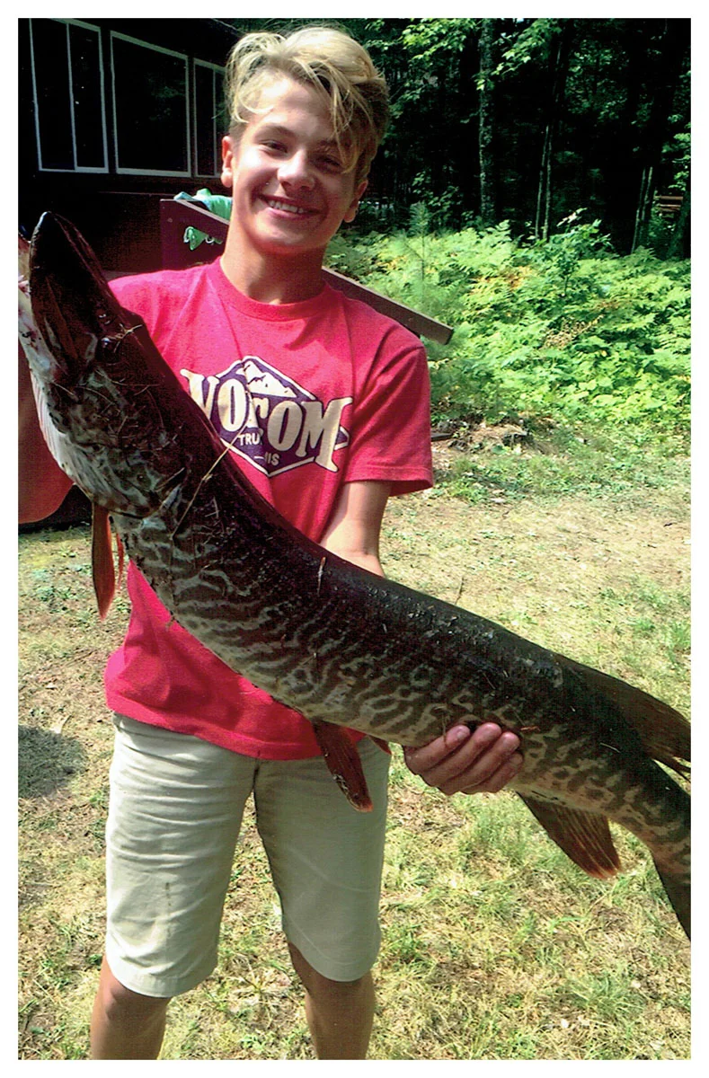 Youth Winner: Keegan Lindl; Hartford, WI - 42” Tiger Musky on Clear Lake using a Port & a frog bass bait