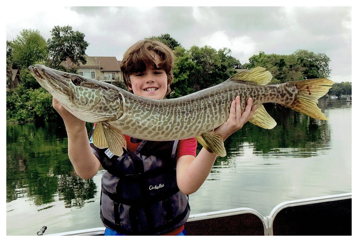 Youth Winner: Chase Brixius; Plymouth, MN - 42” Tiger Musky on Lake Johanna using a Spoon