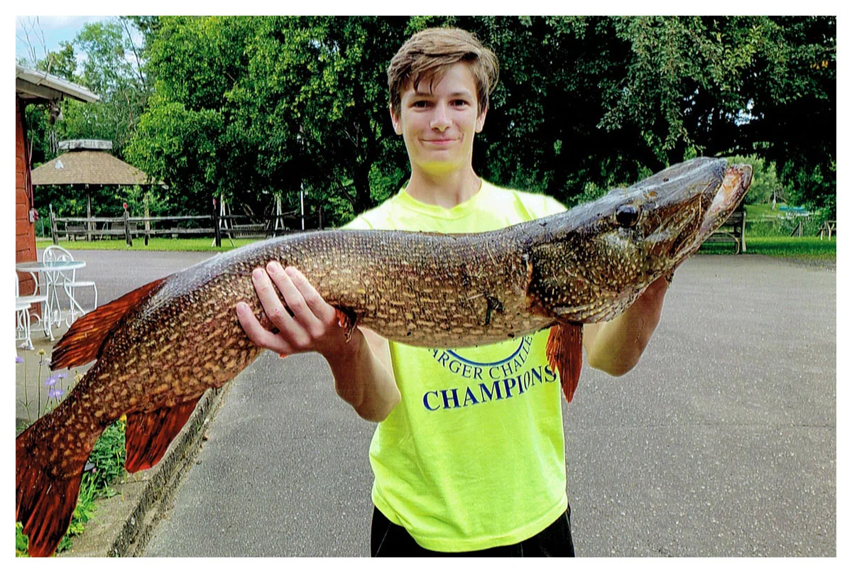 Youth Winner: Gabe Knasinski; Muskego, WI - 42” Northern Pike on Little Trade Lake using a spinnerbait.