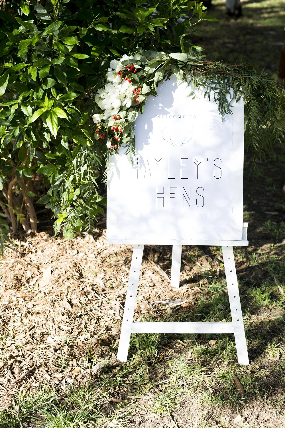 Easel Props White Wooden Easel — Pretty Willow Prop Hire Perth