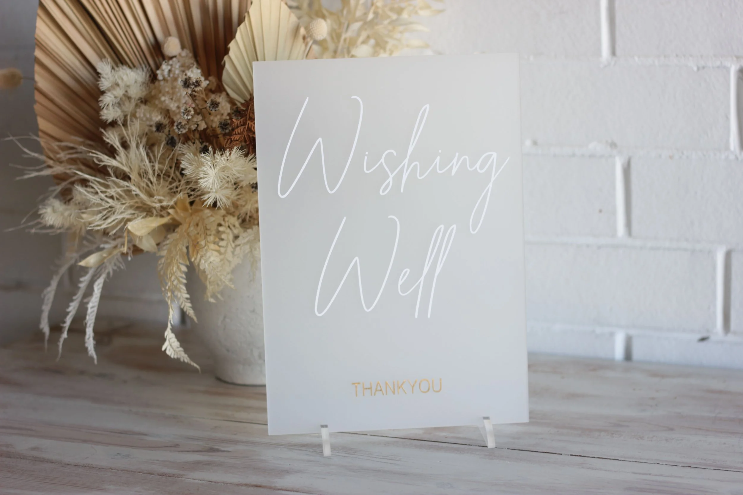 Acrylic Sign - Wishing Well Thankyou