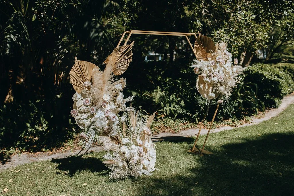 Gold Hexagon Wedding Backdrop