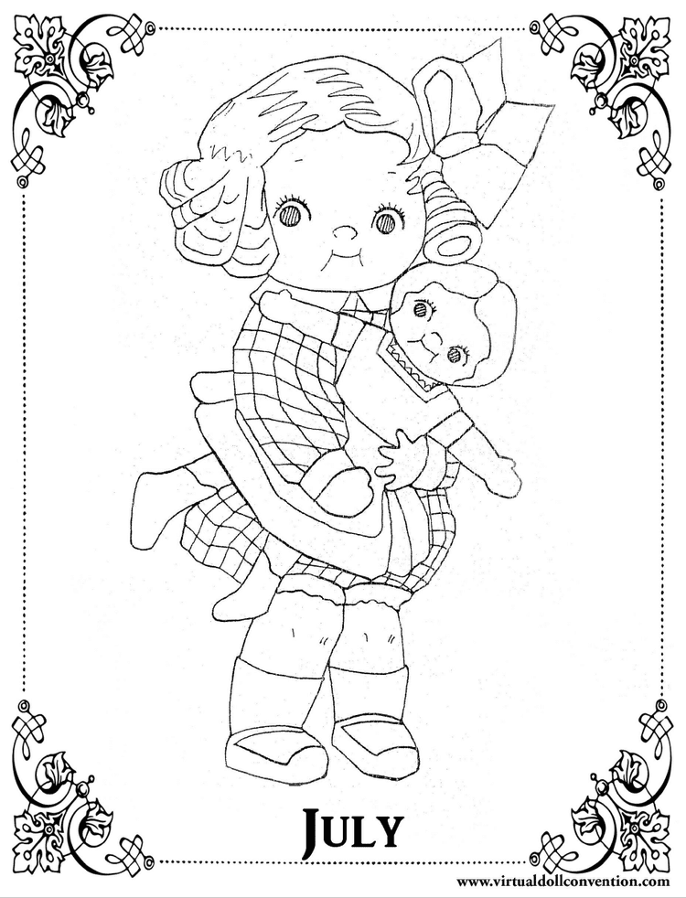 Vintage Dolly Dingle Vdc 12 Month Coloring Book Digital