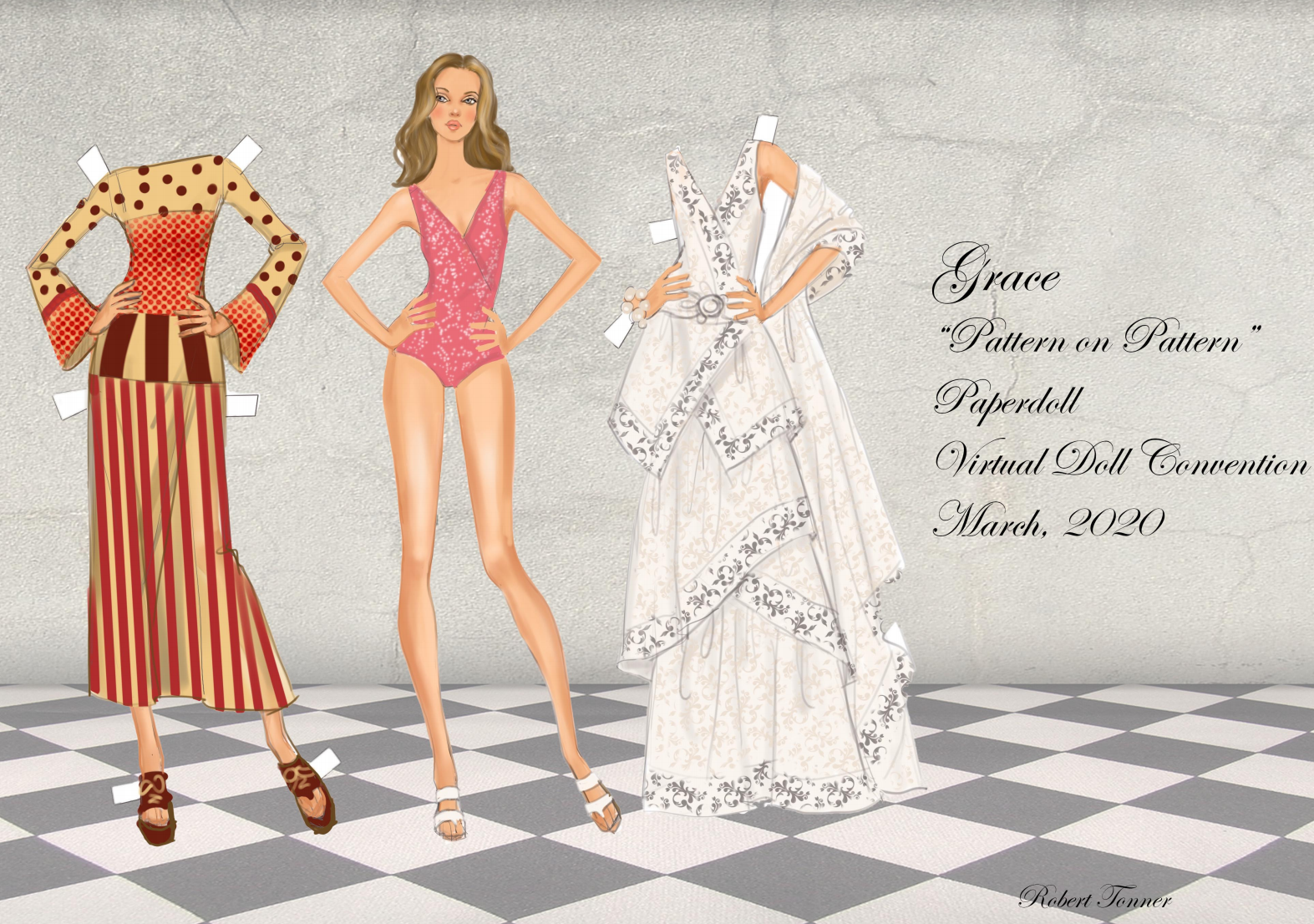 Grace "Pattern on Pattern" Paper Doll by Robert Tonner {FREE DIGITAL DOWNLOAD} 