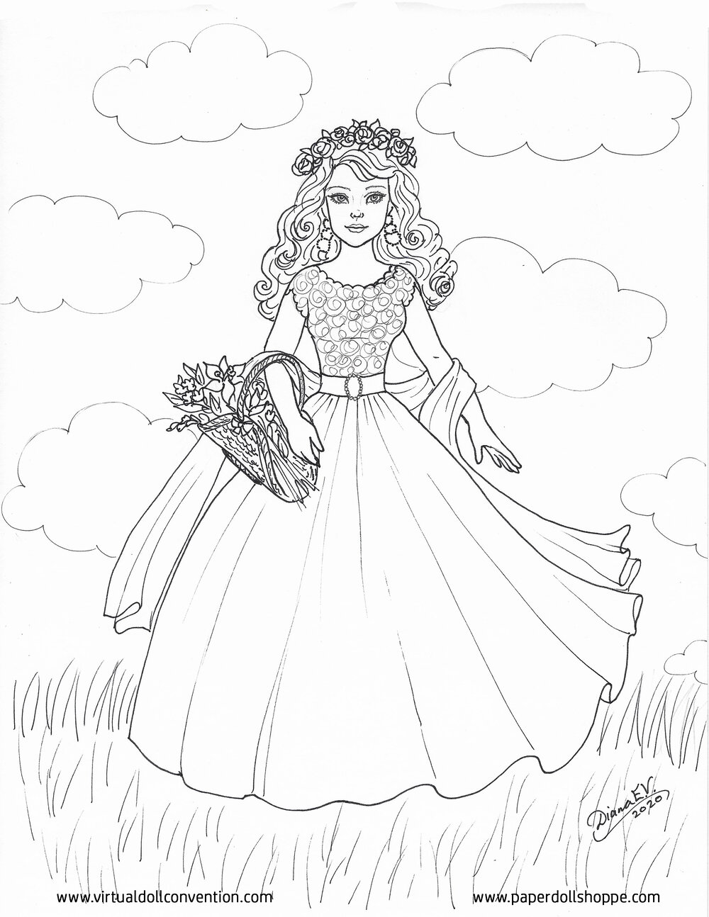 Download Springtime Grace And Springtime Dolly Coloring Pages Free Digital Download Virtual Doll Convention