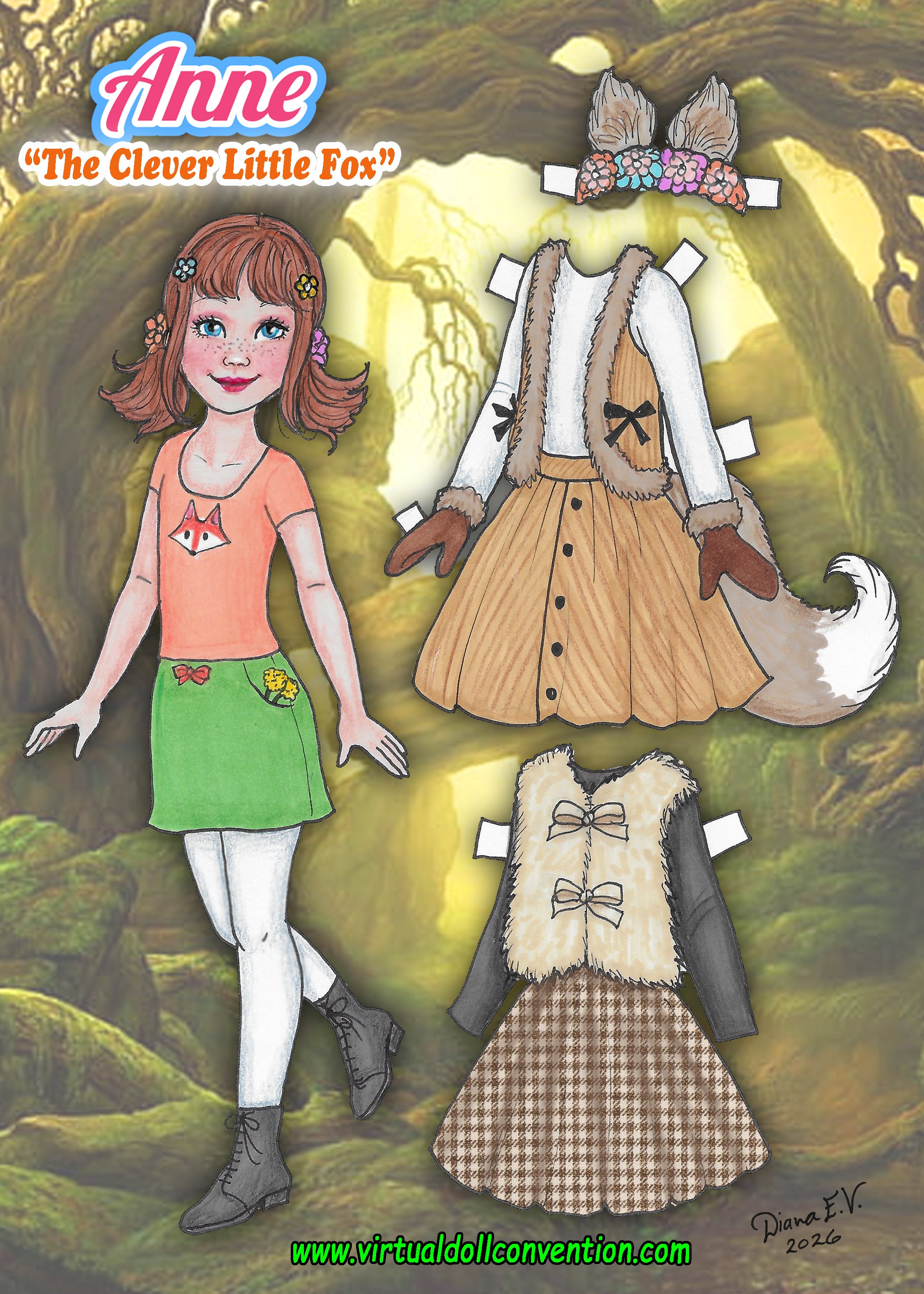 Anne “The Clever Little Fox” Paper Doll Craft