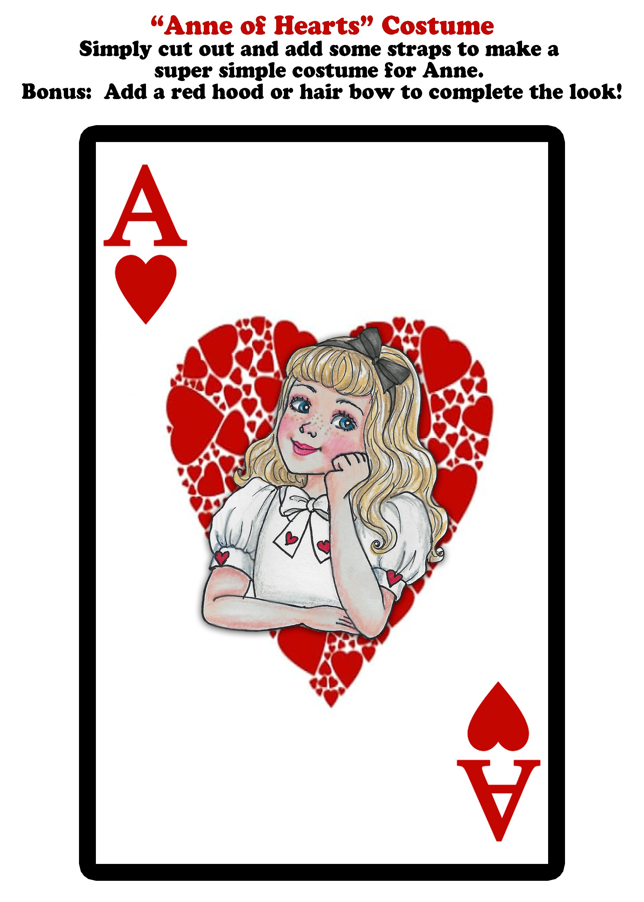 Anne of Hearts Costume Craft Card