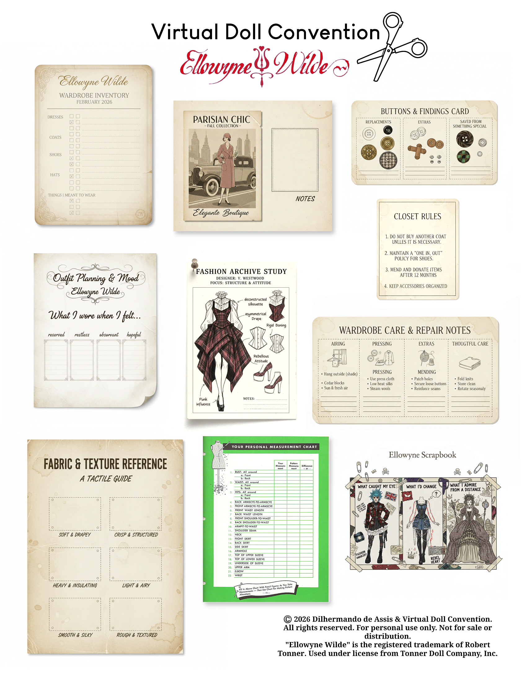 Wardrobe Woes Craft & Style Pages – Digital Printable Set