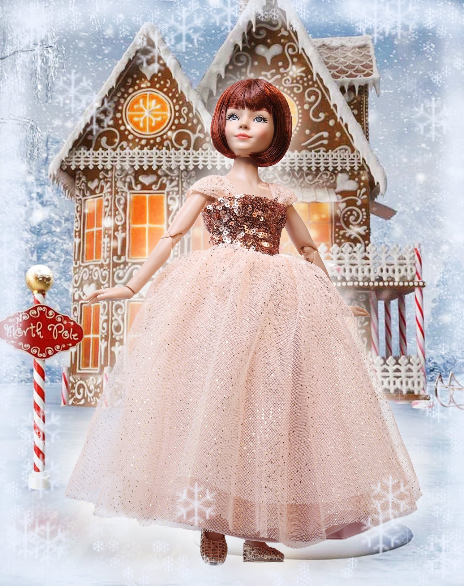 green emerald velvet dress Snowfall Ruffle Mini Dress Large / Wine main image 1